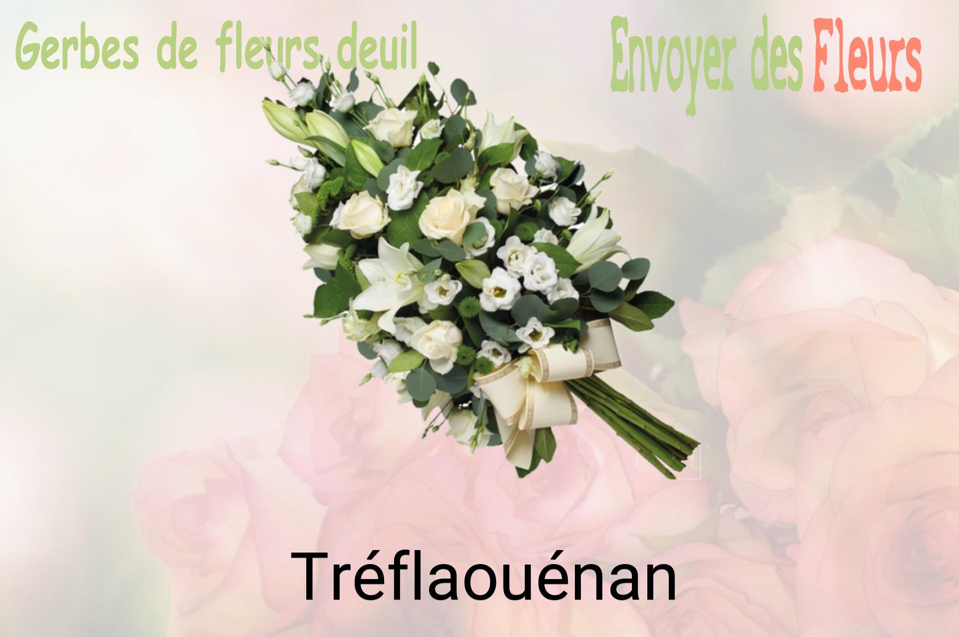 Gerbe de fleurs de deuil livrée à Tréflaouénan